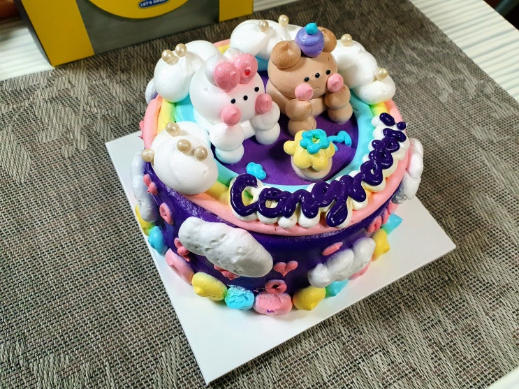  건대 레터링 케이크 해피베어데이 롯데백화점 건대스타시티점