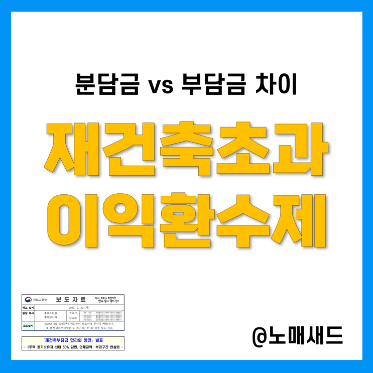 재건축초과이익환수제, 부담금 vs 분담금 차이, 재건축부담금 합리화 방안 핵심