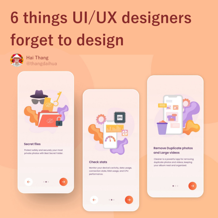 UI/UX 디자이너가 디자인하는 것을 잊어버리는 6가지
