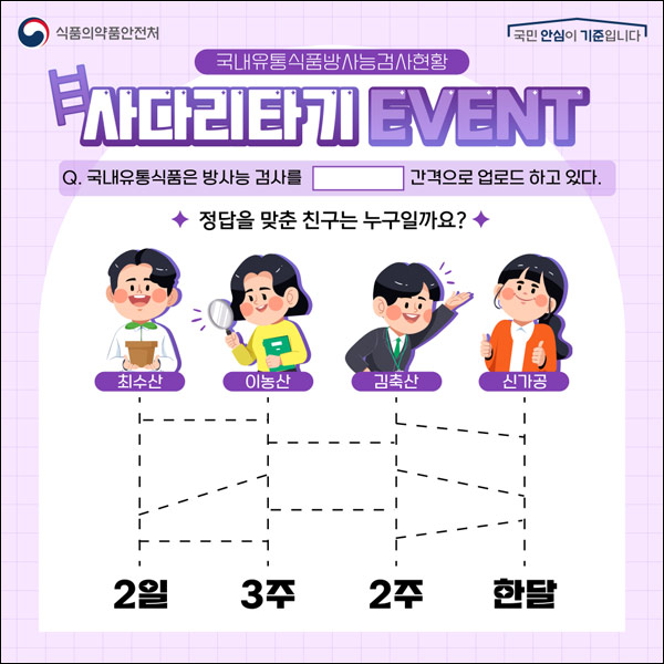 식약처 사다리타기 퀴즈이벤트(네페 1만원 100명)추첨,간단 식약처 사다리타기 퀴즈이벤트(네페 1만원 100명)추첨,간단