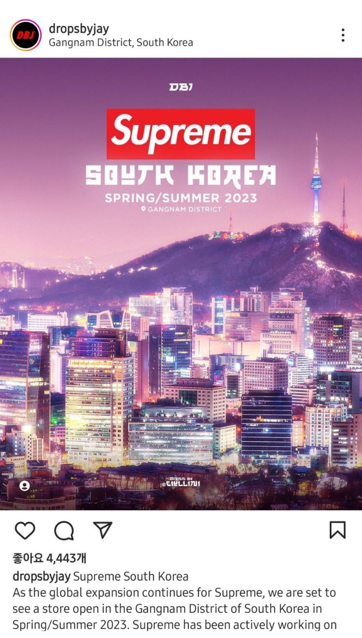  슈프림(Supreme) 한국 강남에 매장 오픈 확정