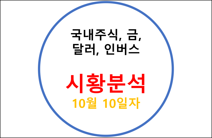 국내주식, 금, 달러, 인버스 시황 분석 - 10월 10일자