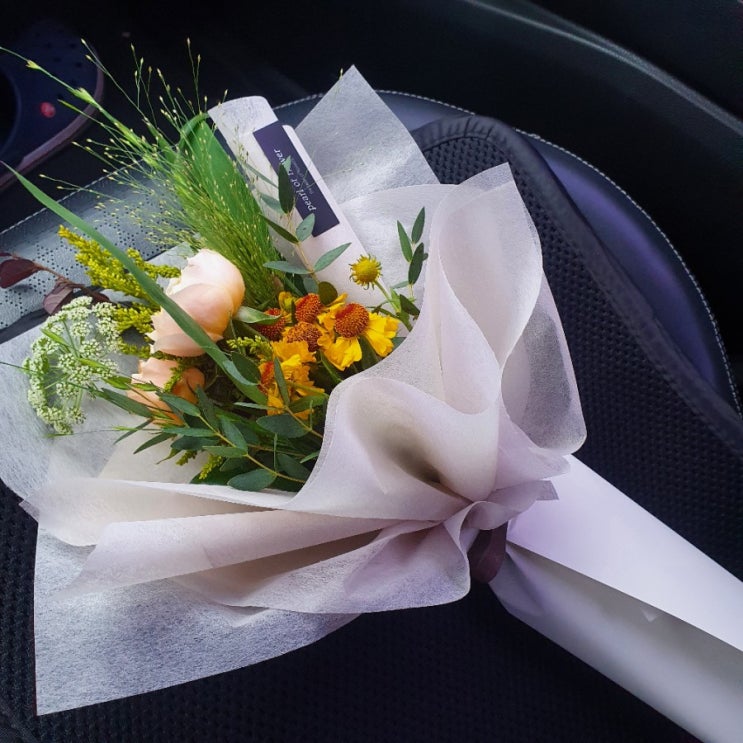 [내돈내산]구래동 꽃집 펄 오브 플라워에서 선물용 미니 꽃다발 구매후기