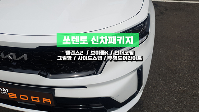  부평 쏘렌토 신차패키지 불량 확인후 수정되어 재입고!