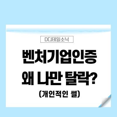  개인적으로 생각하는 벤처기업인증 탈락 사유(요건, 절차, 사업계획서)