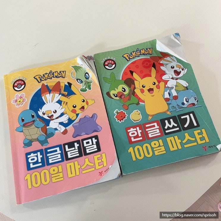  포켓몬을 좋아하는 아이에게 좋은 한글교재[포켓몬 한글쓰기 100일 마스터와 한글낱말 100일 마스터]