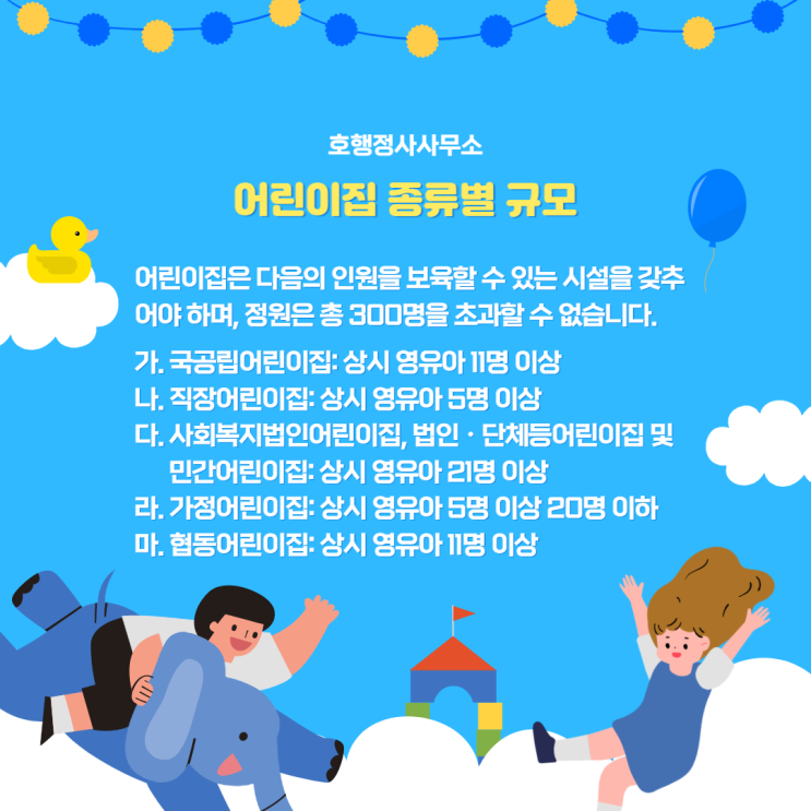  어린이집의 종류 및 설치인가 신청