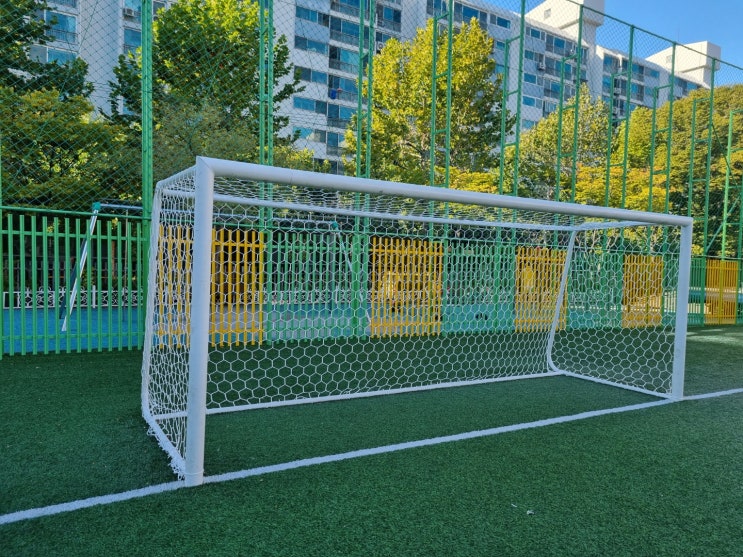  [날개스포츠] 의정부신곡초교 축구골망(육각망) 설치, 축구골망(경기용) 설치 작업