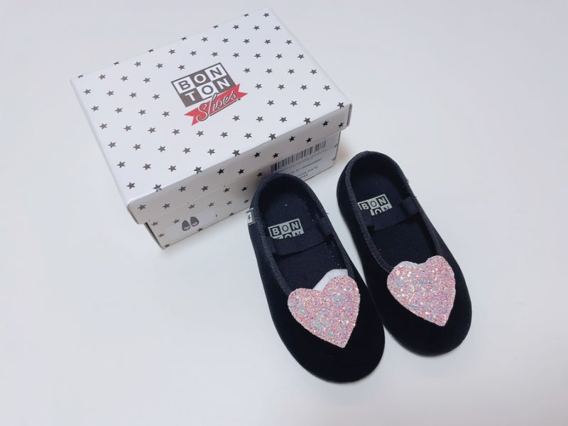 BONTON 봉통 아기 신발 :: 블랙 하트 메리제인