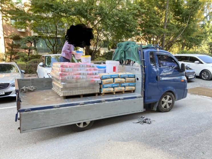  #갈현동지게차 - 벽돌 시멘트하차 작업