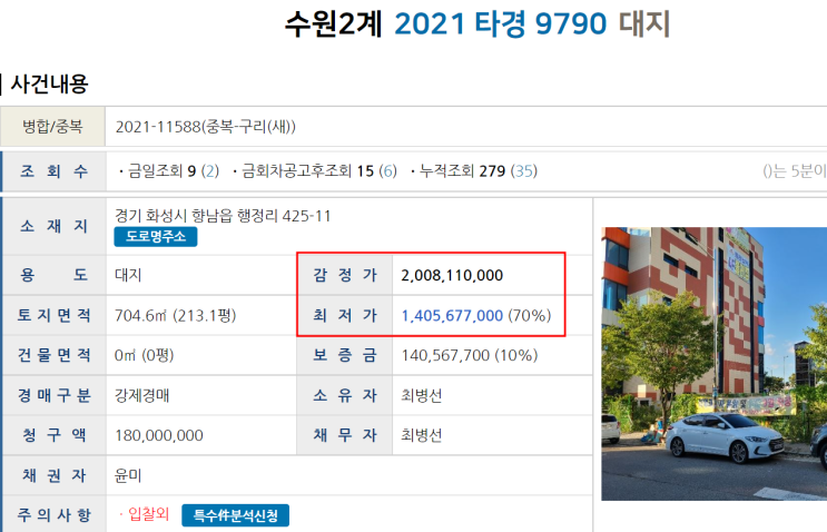  화성 향남 대지 경매 물건추천, 수원 오케이 리더스 경매학원