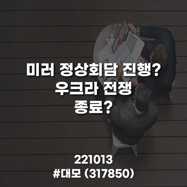 <b>미러 정상회담</b> 진행? <b>우크라</b> 전쟁종료? #대모 (317850)