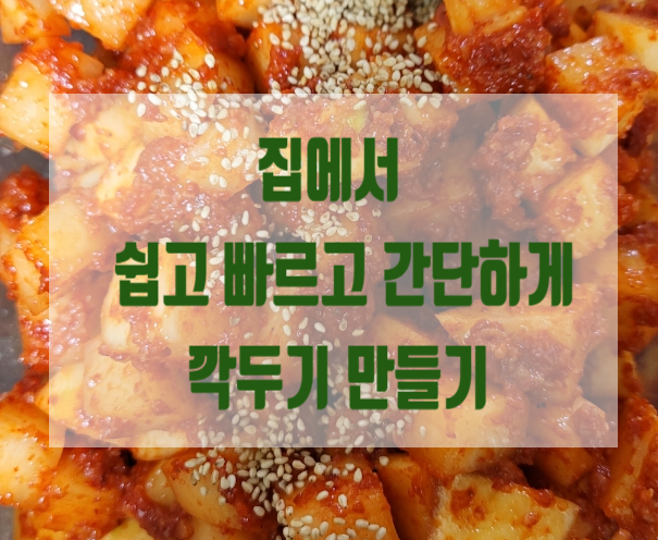  깍두기 쉽고 빠르게 담그기(냉장고파먹기, 식비 절약, 도시락 반찬)