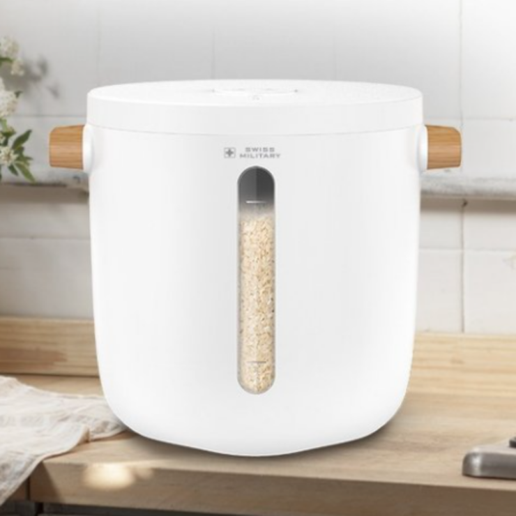 스위스 밀리터리 무선 진공 쌀통 6kg 쌀벌레 방지 쌀보관통 쌀보관함 다이소 잡곡통
