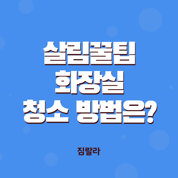  살림꿀팁 : 화장실 청소 방법은?