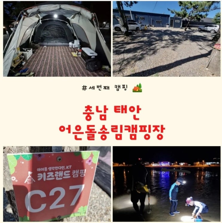 충남 태안 어은돌 송림 캠핑장 KT키즈랜드 캠핑
