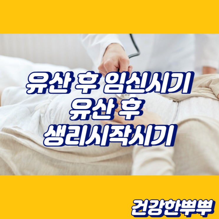  유산후임신가능기간 유산후 생리시작시기  유산종류