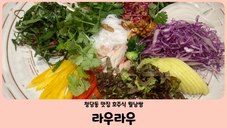  청담 맛집 라우라우 호주식 월남쌈 (야채 리필, 후식 쌀국수)