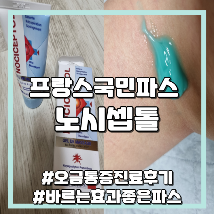  [약] 오금 통증 진료, 노시셉톨 Nociceptol 프랑스 국민 파스, 통증 완화젤 후기