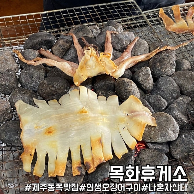  제주 여행 동쪽 성산 맛집 반건조오징어구이 핫플! 목화휴게소!