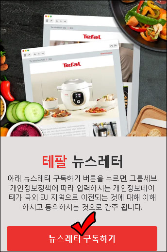 테팔 뉴스레터 구독이벤트(스벅 325명)매일 선착순 테팔 뉴스레터 구독이벤트(스벅 325명)매일 선착순
