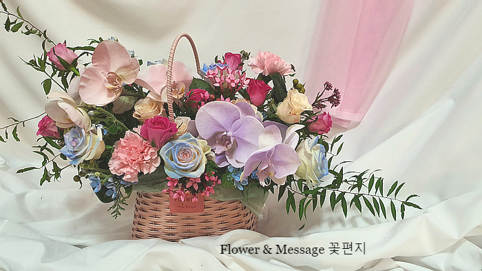오로라 호접 혼합꽃바구니 양산 덕계 서창 꽃집 꽃편지