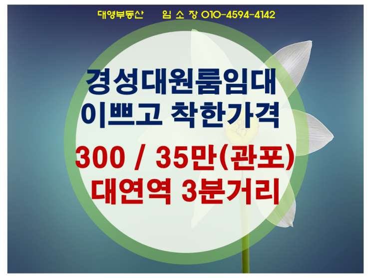  경성대 원룸 이쁘고 착한가격 임대 나왔어요