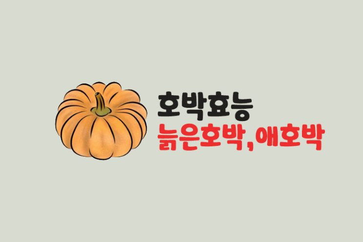 호박효능 (애호박,늙은호박)