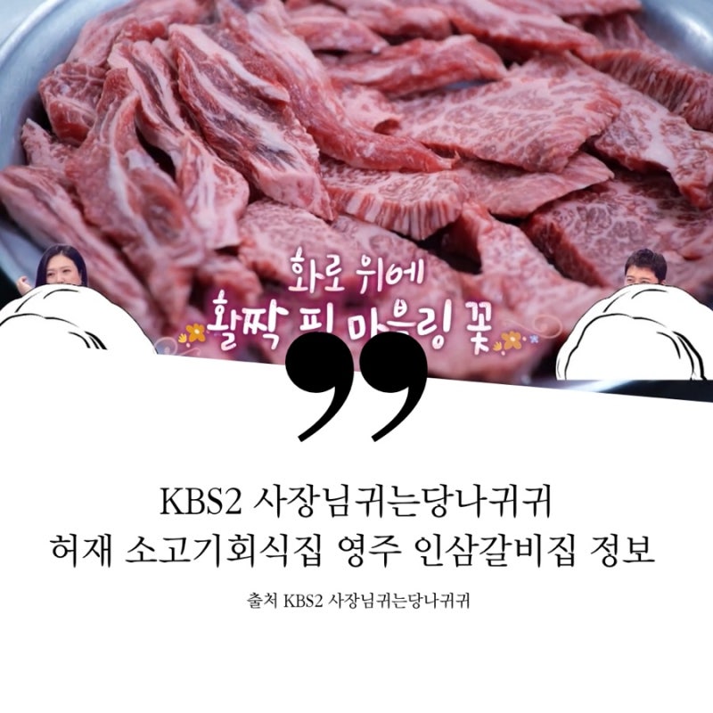 사장님귀는당나귀귀 허재 한우회식 양치승 김기태 윤정수 인삼갈비집 식당 정보 태백 28년전....