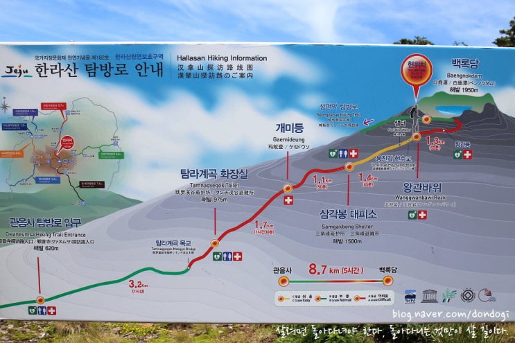 제주 한라산 종주 3/3 - 백록담에서 관음사까지, 서귀포 도착
