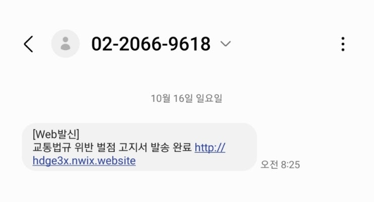  이제 교통법규위반 벌금(벌점?)고지서 스팸문자까지...어이없음