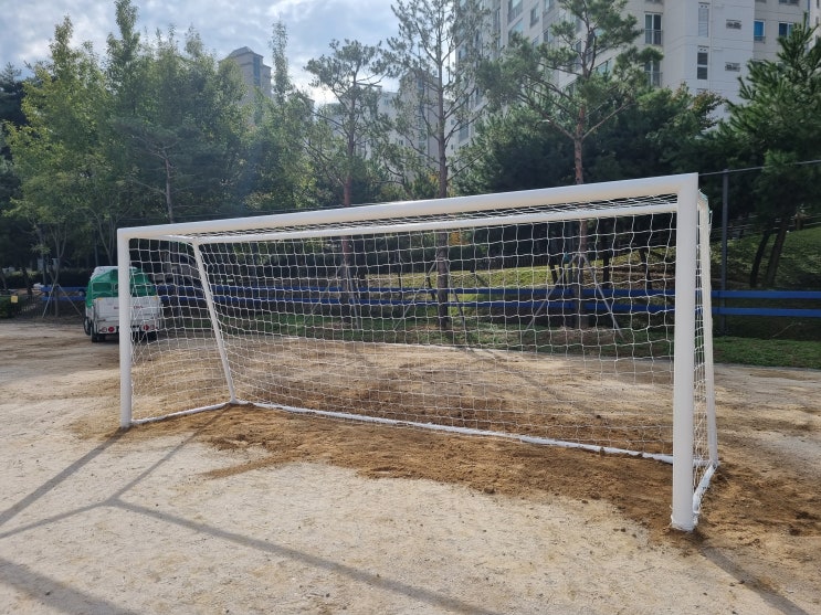  [날개스포츠] 세종연양초교 축구골대 도색, 축구골망 교체 작업