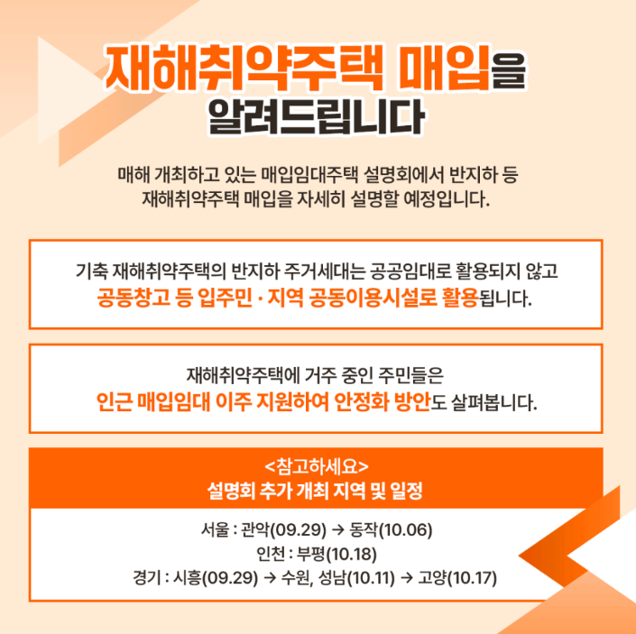  주택소유자 매입임대주택 설명회 (ft. 반지하등 재해취약주택 매입 후 공공임대전환)