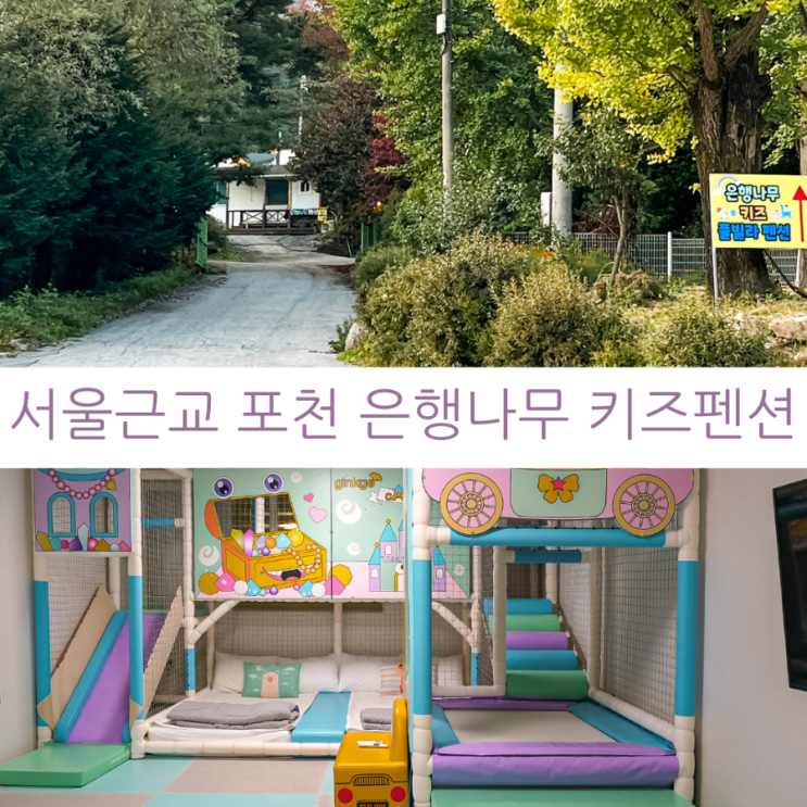  주말나들이로 가면 좋은 서울근교 포천 계곡 옆 키즈펜션 은행나무펜션