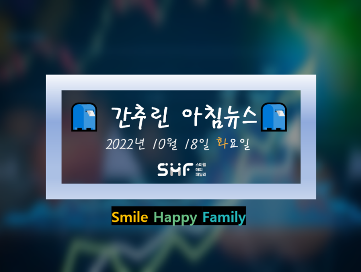  간추린 아침뉴스2022년 10월 18일 화요일