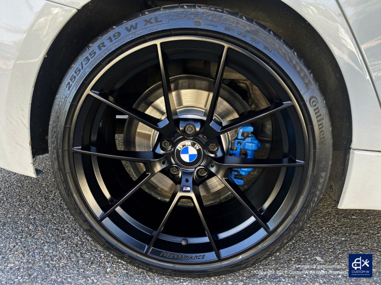 BMW F30 328i 휠수리 후 무광 블랙 휠도색