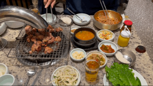  강동구청역 맛집 오륜정 한돈 돼지갈비와 평양냉면