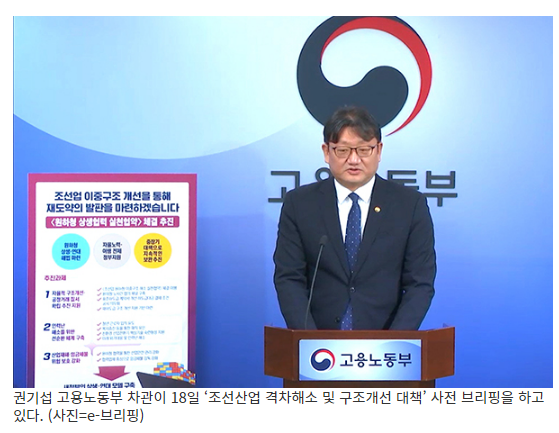 원하청 격차 해소…조선사·협력업체 ‘상생협의체’ 만든다_고용노동부 원하청 격차 해소…조선사·협력업체 ‘상생협의체’ 만든다_고용노동부