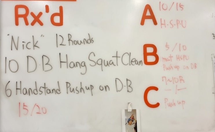  여자 크로스핏 크린이 13주차-1 Dumbbell Hang Squat Cleans  / Handstand Push up