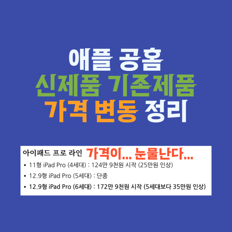  애플 신제품 및 기존 제품 가격 인상폭 정리 및 소감 (22년 10월 기준)