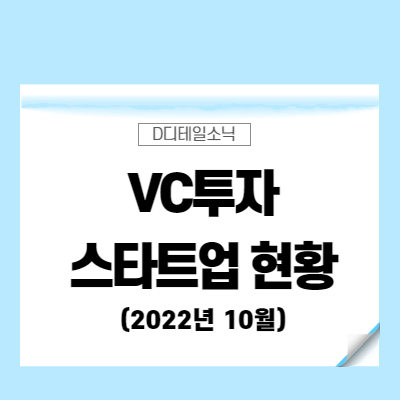  VC투자 스타트업 기업 현황(2022년 10월 클라썸, 오늘식탁, 드림팜, 한국신용데이터)