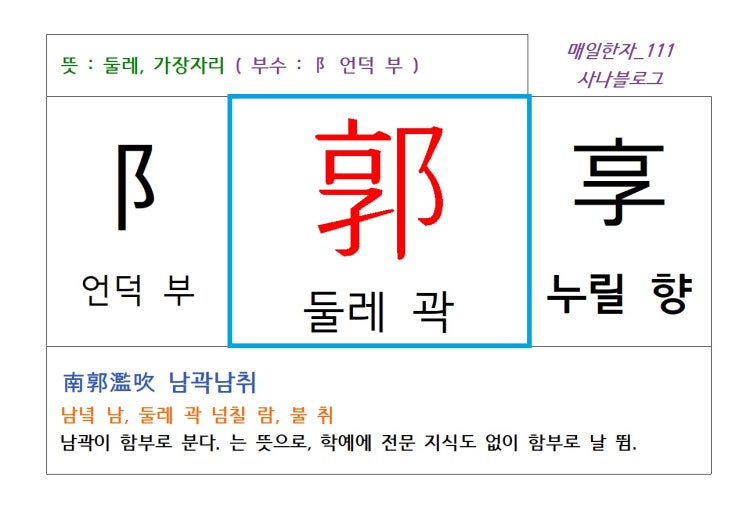  매일한자 공부하기(111) 둘레 곽