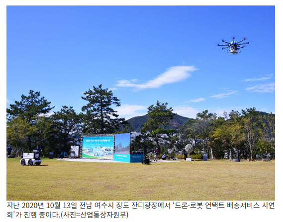 드론으로 편의점 제품 배송…주소기반 드론 배송서비스 상용화_행정안전부 드론으로 편의점 제품 배송…주소기반 드론 배송서비스 상용화_행정안전부