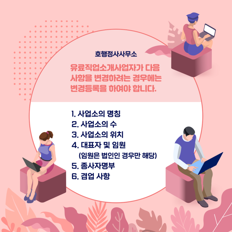  유료직업소개사업 등록 사항의 변경