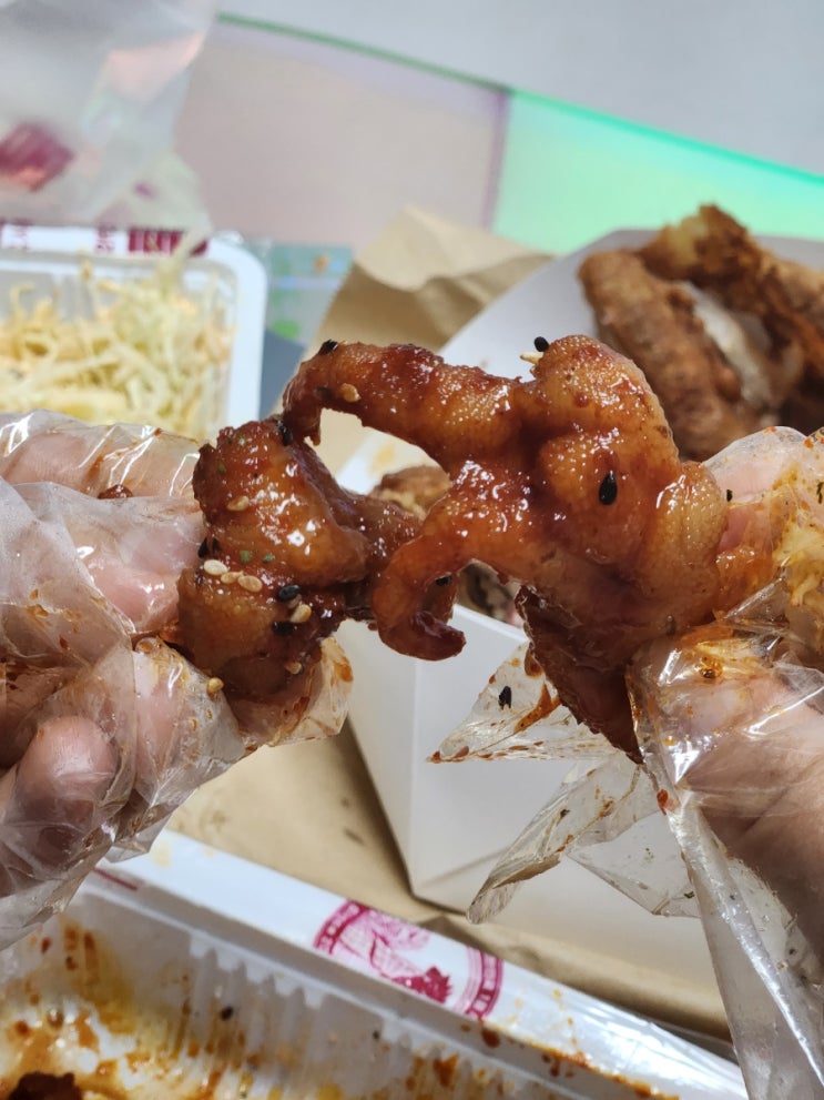  진해닭발 '통불' 야식 뿌숨(무뼈닭발, 통닭) 포장, 배달 가능~ 진해풍호동맛집 !