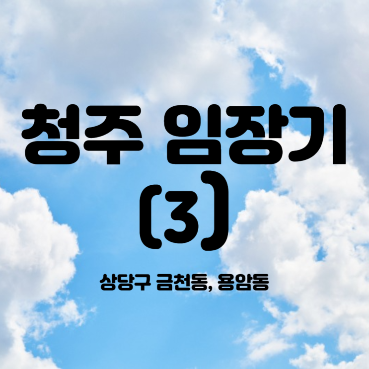 청주 임장기 (3) : 상당구 금천동, 용암동
