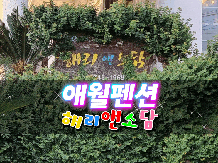  애월 펜션 해리앤소담::조식도 있고 위치도 환상인 숙소에서 1박 했어요