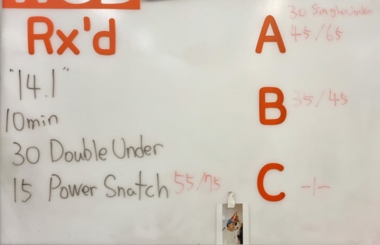  여자 크로스핏 크린이 13주차-2 “14.1” Double Under / Power Snatch 25lb 정강이 부상?