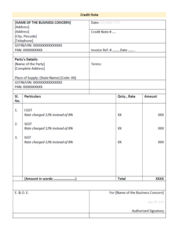 (인디샘 컨설팅) 인도 GST에 따른Credit Note과 Debit Note