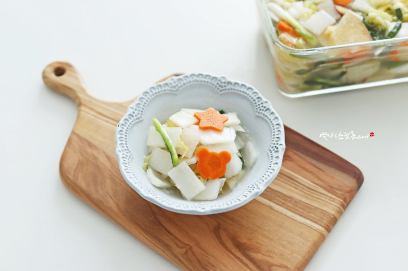 아기 백김치 담그는 방법 초간단 아기백김치만들기 물김치 : 네이버 블로그